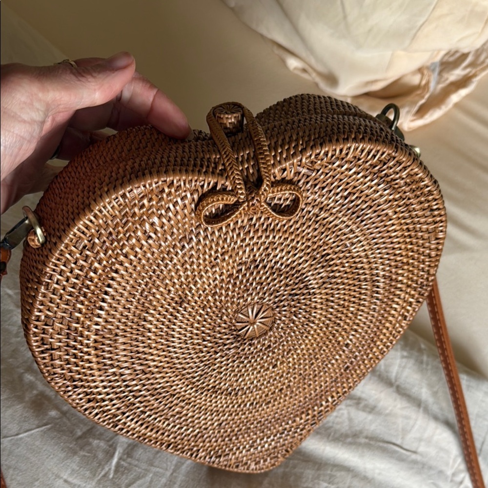 Anthropologie Brown Crossbody Bag with Artisanal Woven Design NWT - Picture 3 of 8